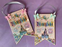 Load image into Gallery viewer, Disneyland glitter wooden hanging sign
