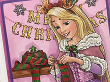 Load image into Gallery viewer, Rapunzel and Pascal Christmas greetings card
