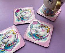 Load image into Gallery viewer, Mrs Potts and Chip drinks coaster
