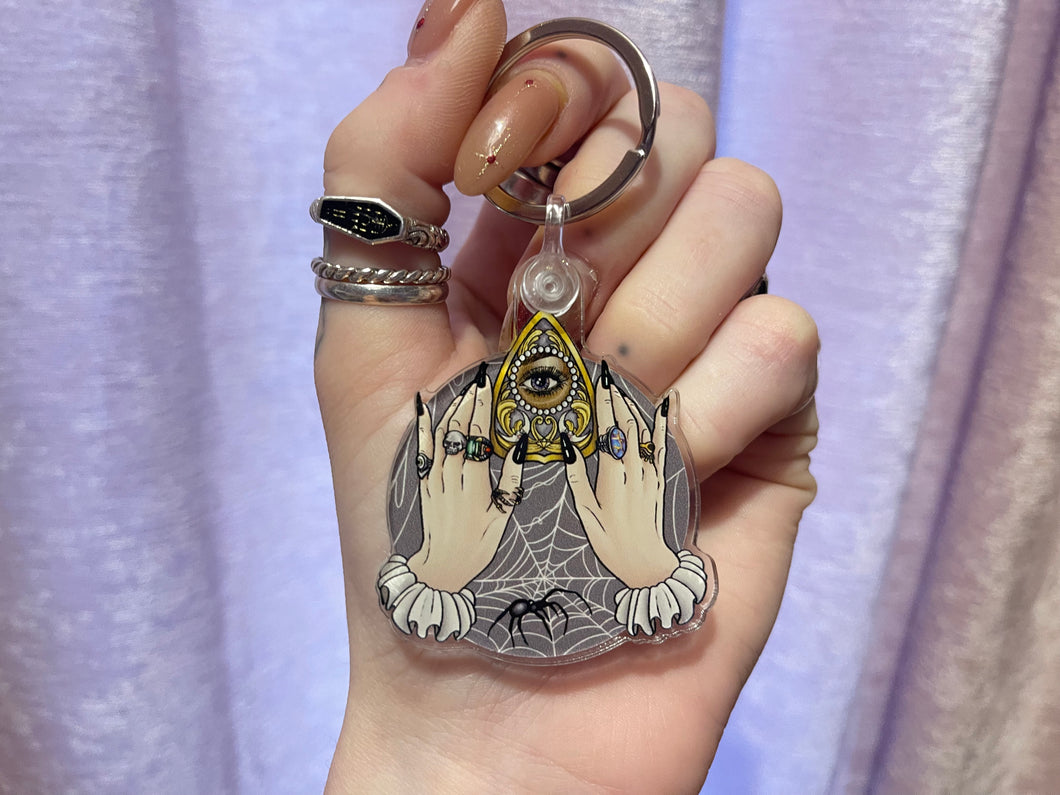 SALE Witch planchette hands acrylic keyring