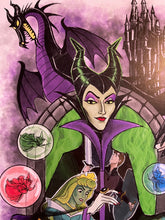 Load image into Gallery viewer, Maleficent Sleeping Beauty A4 art print
