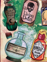 Load image into Gallery viewer, Wizard Potions A5 art print wall decor
