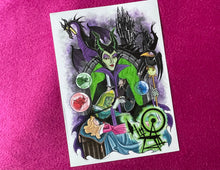 Load image into Gallery viewer, Maleficent Sleeping Beauty A4 art print
