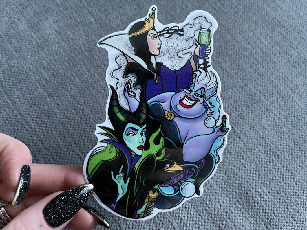 Disney glossy vinyl Villains Ursula, Maleficent, Evil Queen sticker