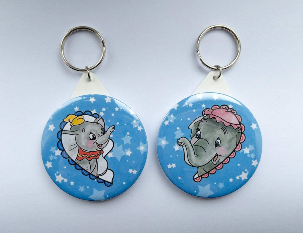 Dumbo and Mrs Jumbo Son and Mum key ring set