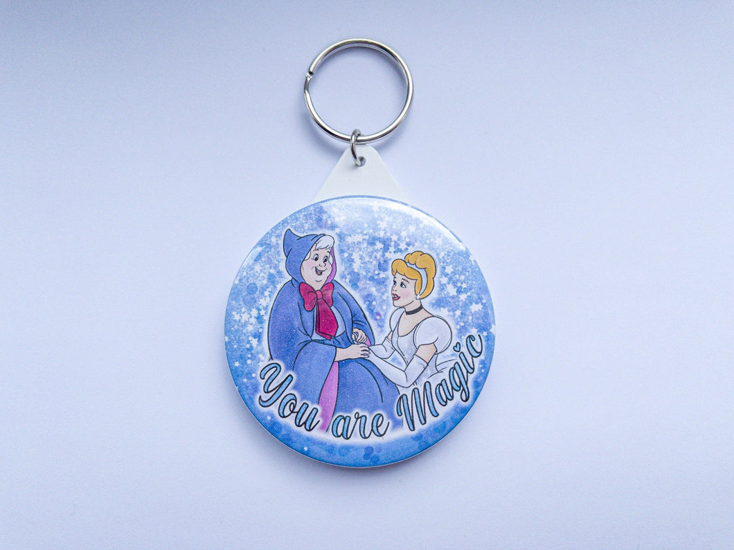 Cinderella and Fairy Godmother Mother’s Day key ring