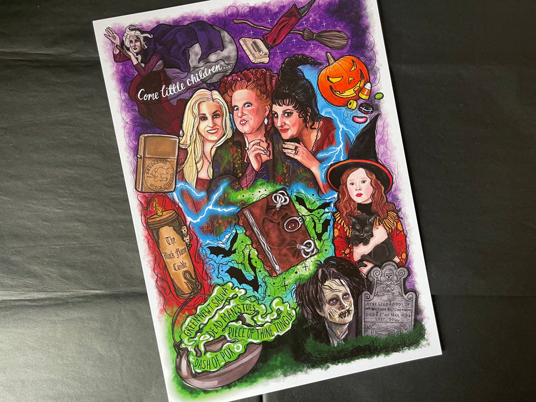 Hocus Pocus Tonight We Fly! A4 art print